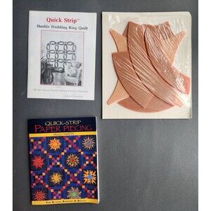 1988 Quick Strip Jorgenson Double Wedding Ring Quilt Acrylic Templates + Book